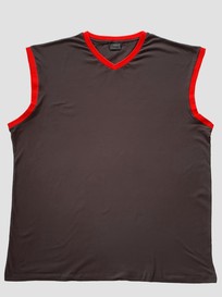 Tričko bez rukávu, tmavě šedá - červená